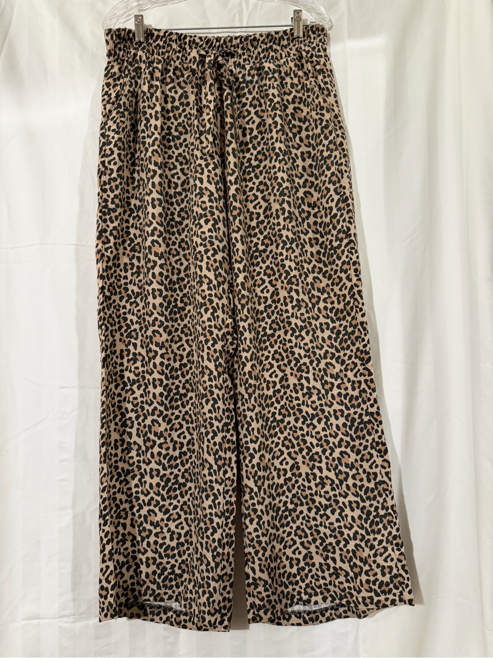 Sienna Sky Leopard Print Wide-Leg Pants - Tan & Black